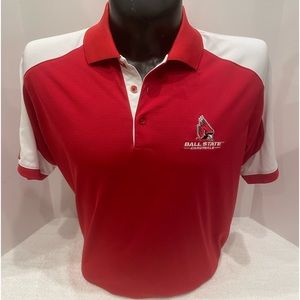 Mens Sz XL University Ball State Cardinals Collared Polo short sleeve shirt.